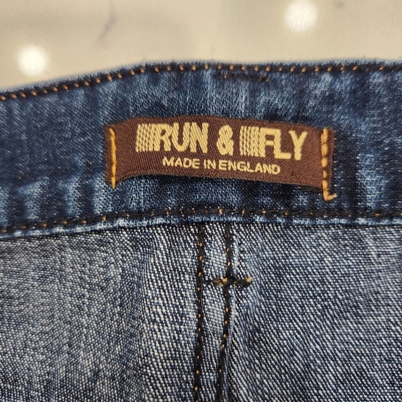 Run & Fly Jeans Woman's 38S W38 L27 Dark Blue Bell Bottom Super Flare Ma… - Picture 6 of 13